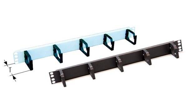 Guida per cavi da 19" 1 U con 5 occhielli per cavi plastica, nero-2