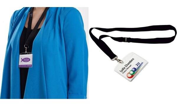 AVERY Zweckform Namensschild-Tasche, 90 x 60 mm, mit Lanyard transparent, aus PVC-freiem Material, mit 3-fach Lochung zu-1