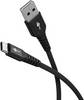 Goobay Cavo tessile USB-C™ a USB-A supermorbido con connettori in metallo, 1 m, nero 1 m cavo di connessione elegante ed