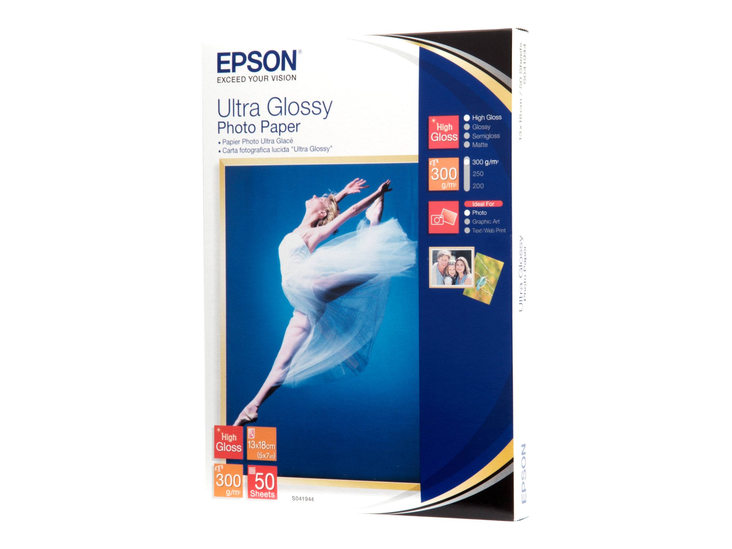 Epson - Ultra Glossy Photo Paper - 13 x 18cm - 50 Fogli - C13S041944-1