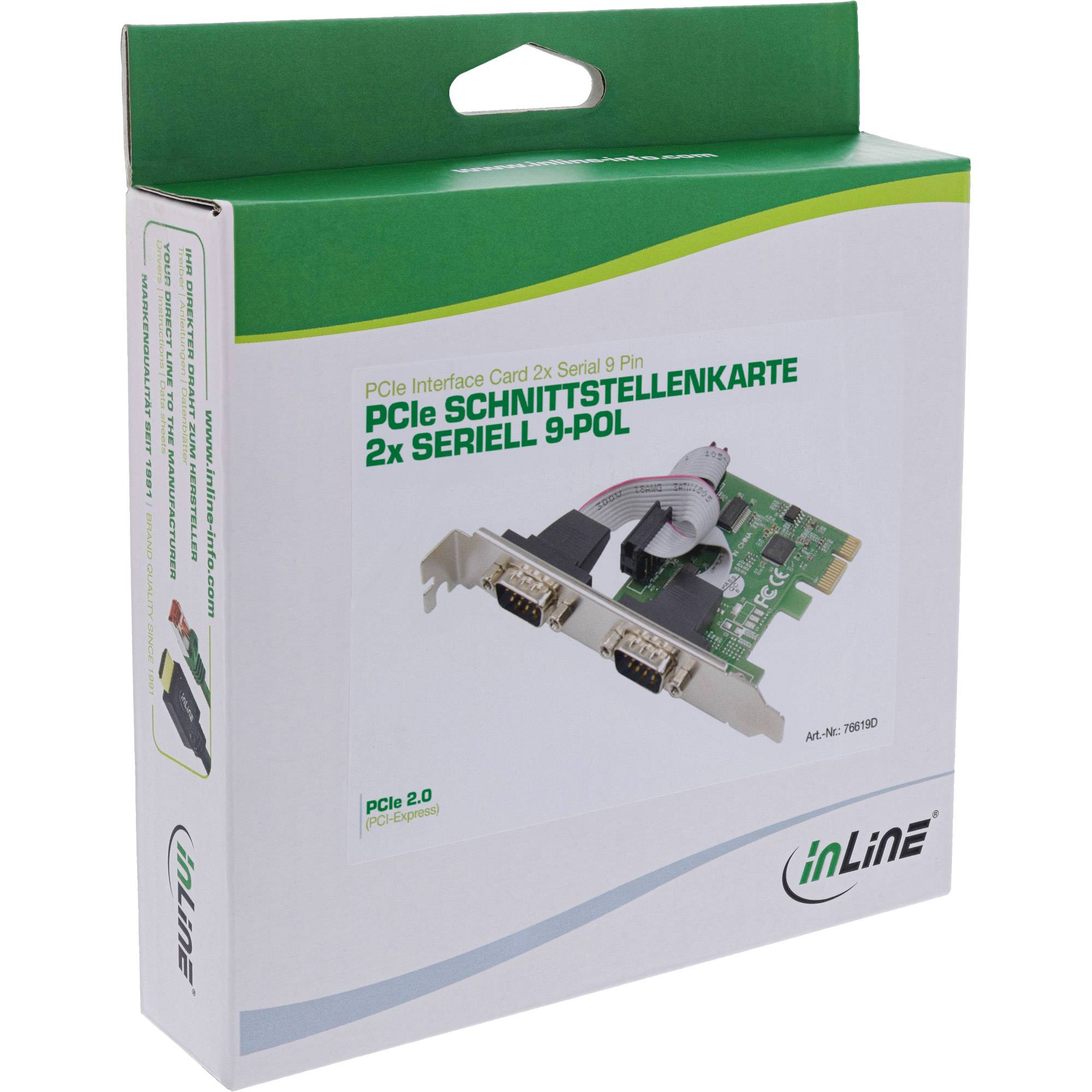 InLine Schnittstellenkarte - 2x Seriell 9-pol - PCIe (PCI-Express) (76619D)-4