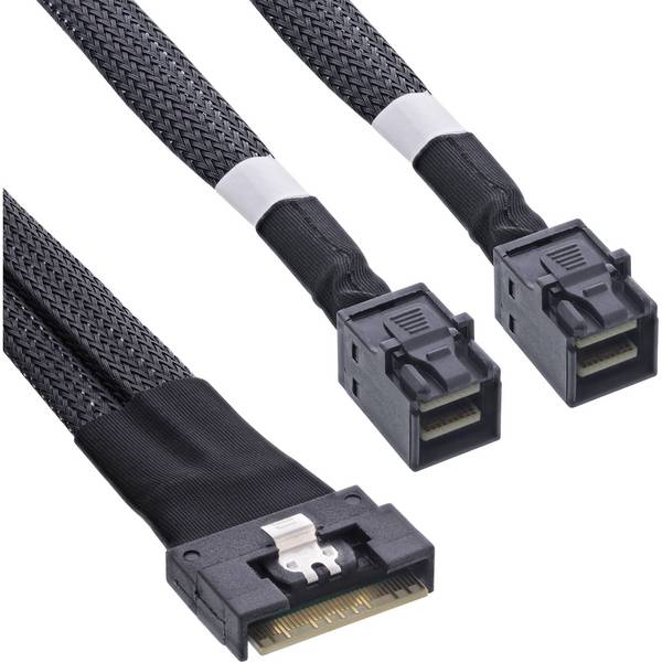 Cavo SAS InLine Slim, da SFF-8654 8i a 2x SFF-8643, 0,5 m, 0,5 m, SFF-8654 8i, 2x SFF-8643, dritto, dritto, 24 Gbit/s