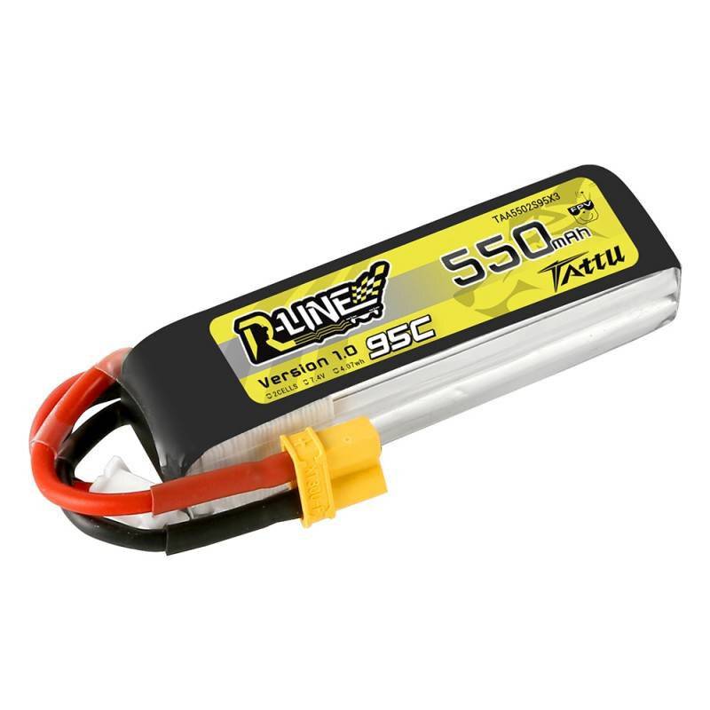 Tattu - TAA5502S95XT3 - Batteria Tattu R-Line 550 mAh 7,4 V 95C 2S1P XT30-1