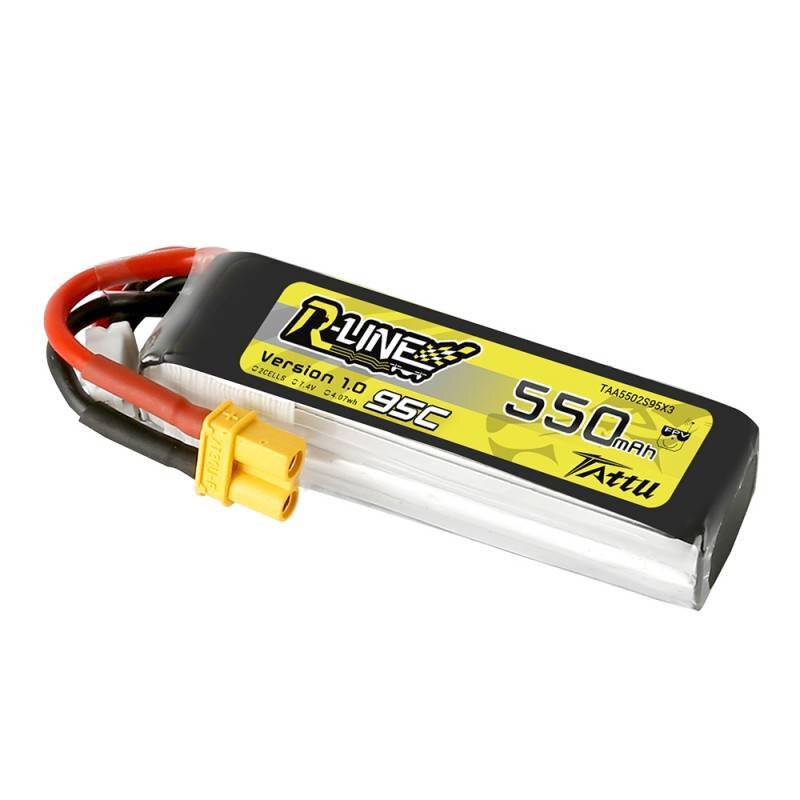Immagine premio per Tattu - TAA5502S95XT3 - Batteria Tattu R-Line 550 mAh 7,4 V 95C 2S1P XT30