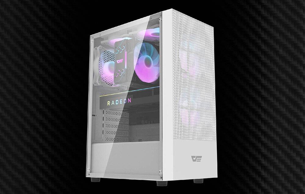 DARKFLASH - A290 white - Darkflash A290 Case per PC (bianco) + 3 RGB-Ventola-1