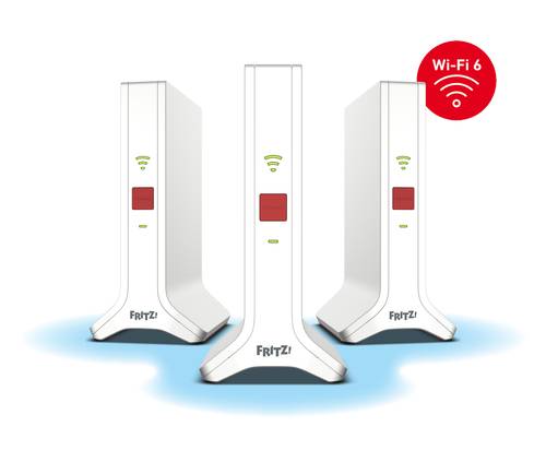 FRITZ!Repeater FRITZ!Mesh 20003109 Set 4200 3-pack Edition Inter Ripetitore di rete 4200 Mbit/s Rosso, Bianco-0
