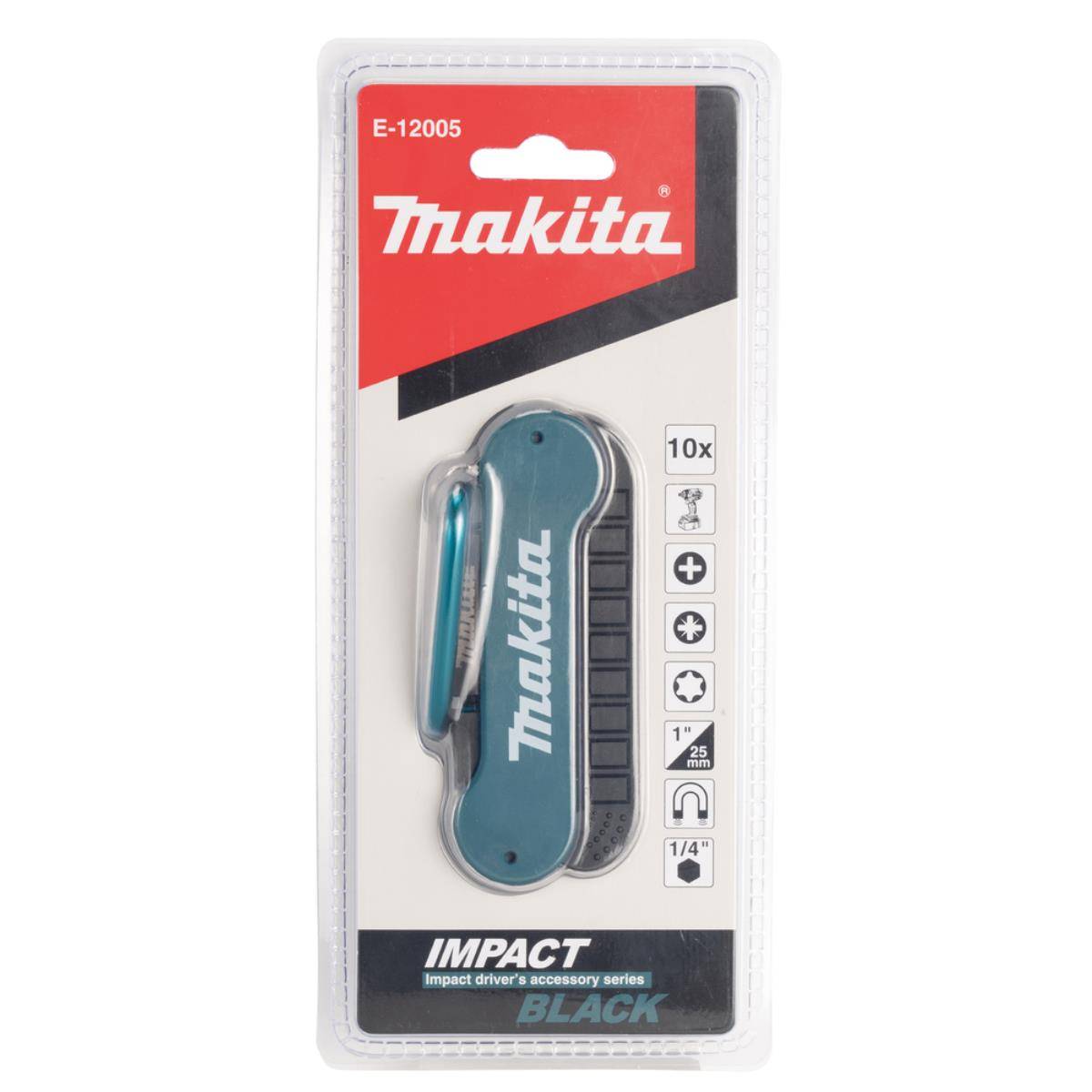 MAKITA E-12005 - Impact Black Bit-Set (10-teilig § inkl. Karabinerhaken) (E-12005)-2