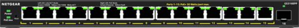 h 1 SFP port (GS316EPP) Gestito Gigabit Ethernet (10/100/1000) Supporto Power over Ethernet (PoE) Nero (GS316EPP-100PES)