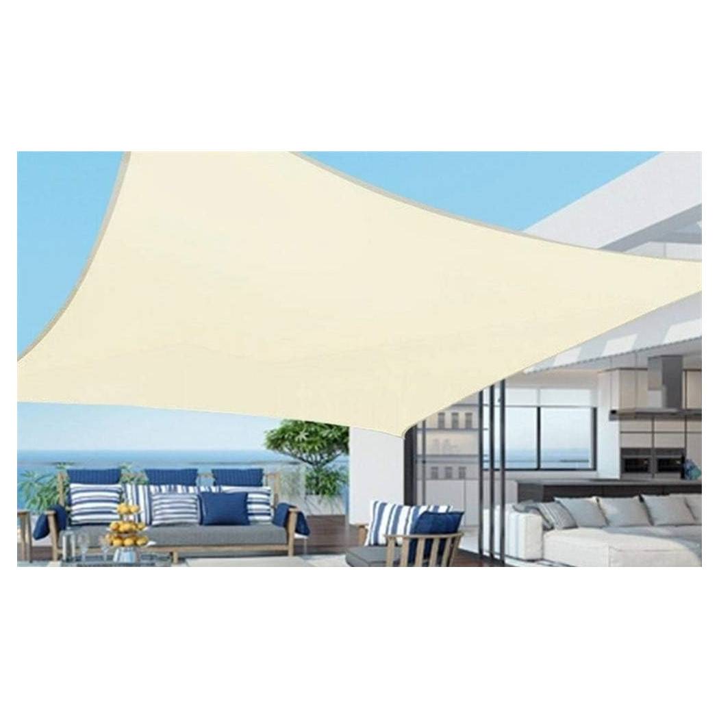 Tenda Vela Ombreggiante Parasole Da Esterno Terrazze Giardino Patio Quadrata 4 X 4 Mt - Beige-1