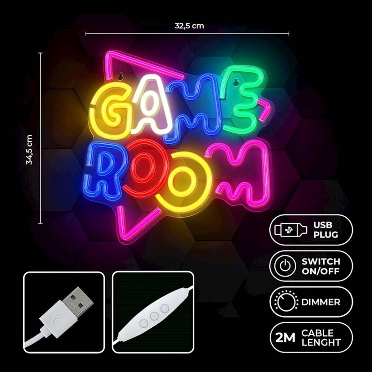 Neon PLEXI LED SALA GIOCHI multicolore NNE20 Neolia-2