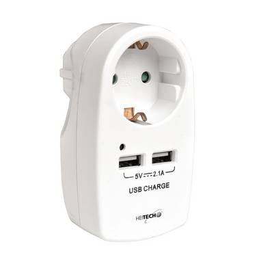 Adattatore per presa Heitech con 2 porte USB