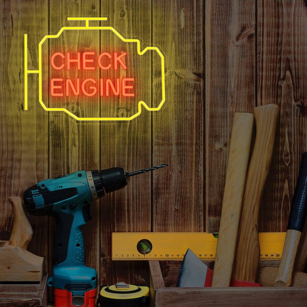 Luce LED al neon "CHECK ENGINE" giallo/rosso – NNE21 – Neolia-1