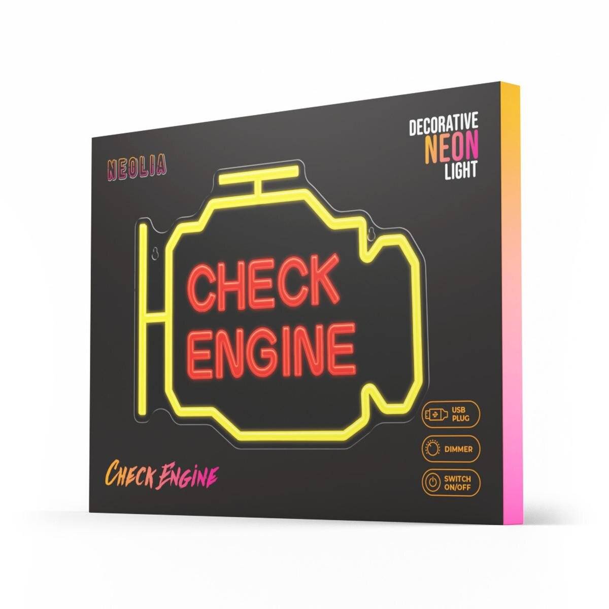 Luce LED al neon "CHECK ENGINE" giallo/rosso – NNE21 – Neolia-3