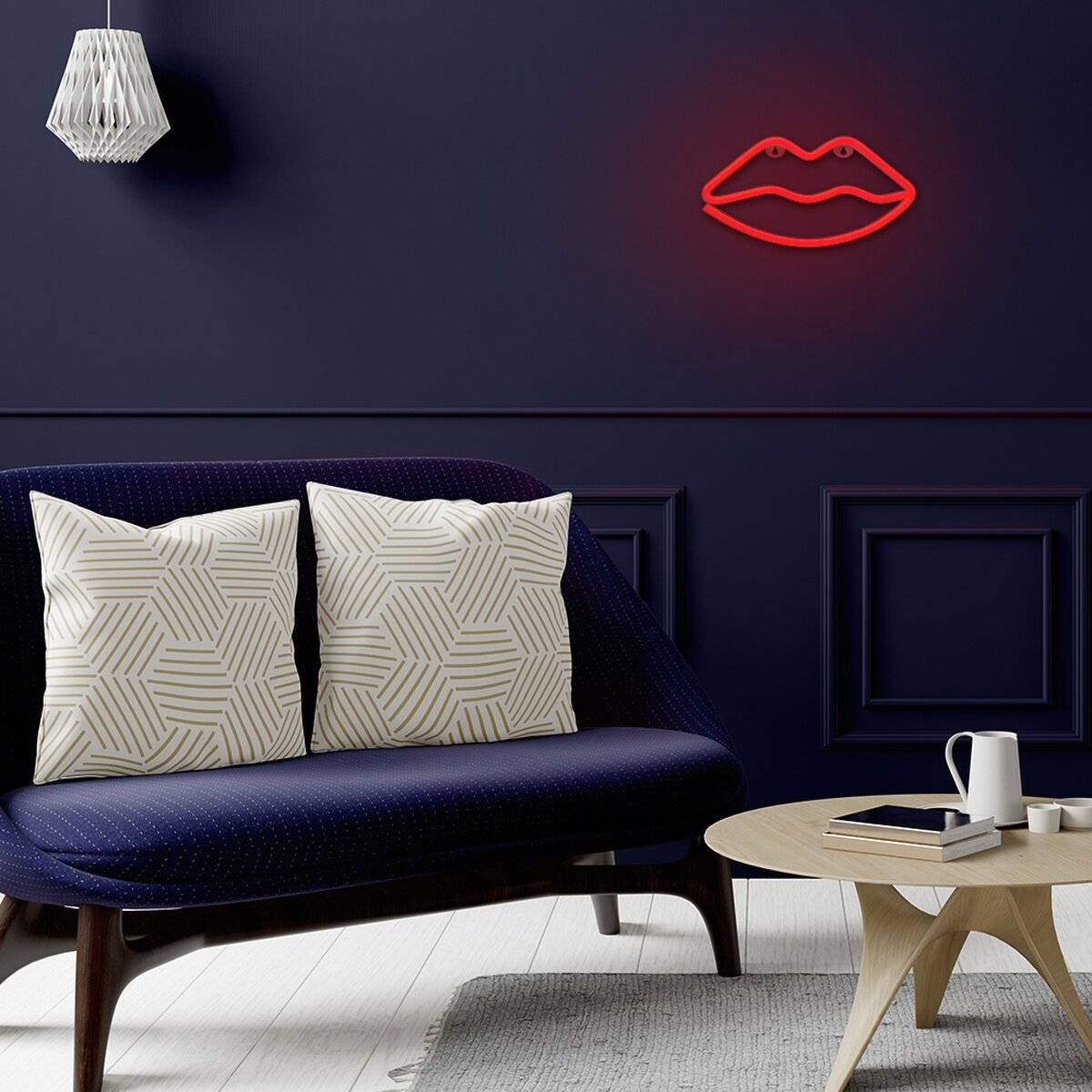 Labbra luminose a LED al neon Forever Light rosse – FLNE08-3