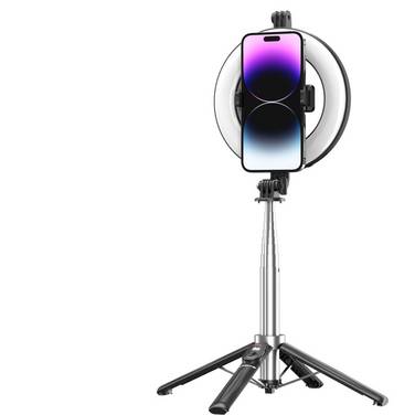 Xssive Selfie Stick con treppiede e luce ad anello – incluso telecomando wireless