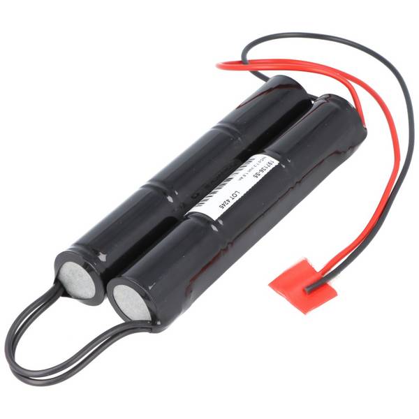 Pacco batteria da 7,2 Volt 1600 mAh per illuminazione di emergenza e di sicurezza, 2x3 pali con ponte per cavi da 10 cm