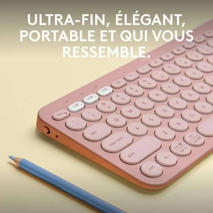 LOGITECH - Tastiera wireless - Pebble Keys 2 M380s - Bluetooth - Pulsante Easy-Switch - Rosa - (920-011805)-1