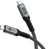 Cavo USB-C™ 4.0, USB4™, nero; argento 240 W, 5 A, 40 Gbit/s, Power Delivery, rivestimento in tessuto 0,5 Meter