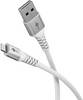 Goobay Cavo tessile Lightning a USB-A supermorbido con connettori in metallo, 2 m, bianco 2 m certificato MFi, cavo di r