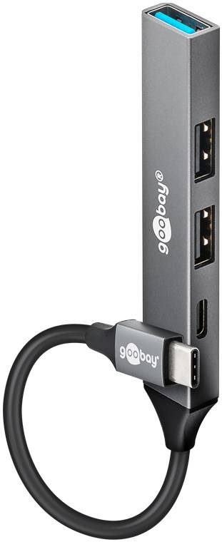 Hub USB Goobay Slim a 4 porte, USB-C™ a USB-C™/USB-A, spina USB 3.2 - USB-C™ > 1 presa USB-A (USB 3.2), 1 presa...-0