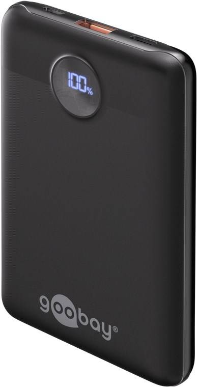 Goobay Power bank 10.000 mAh 22 W, power bank estremamente compatto con Power Delivery e Quick Charge per una modalità