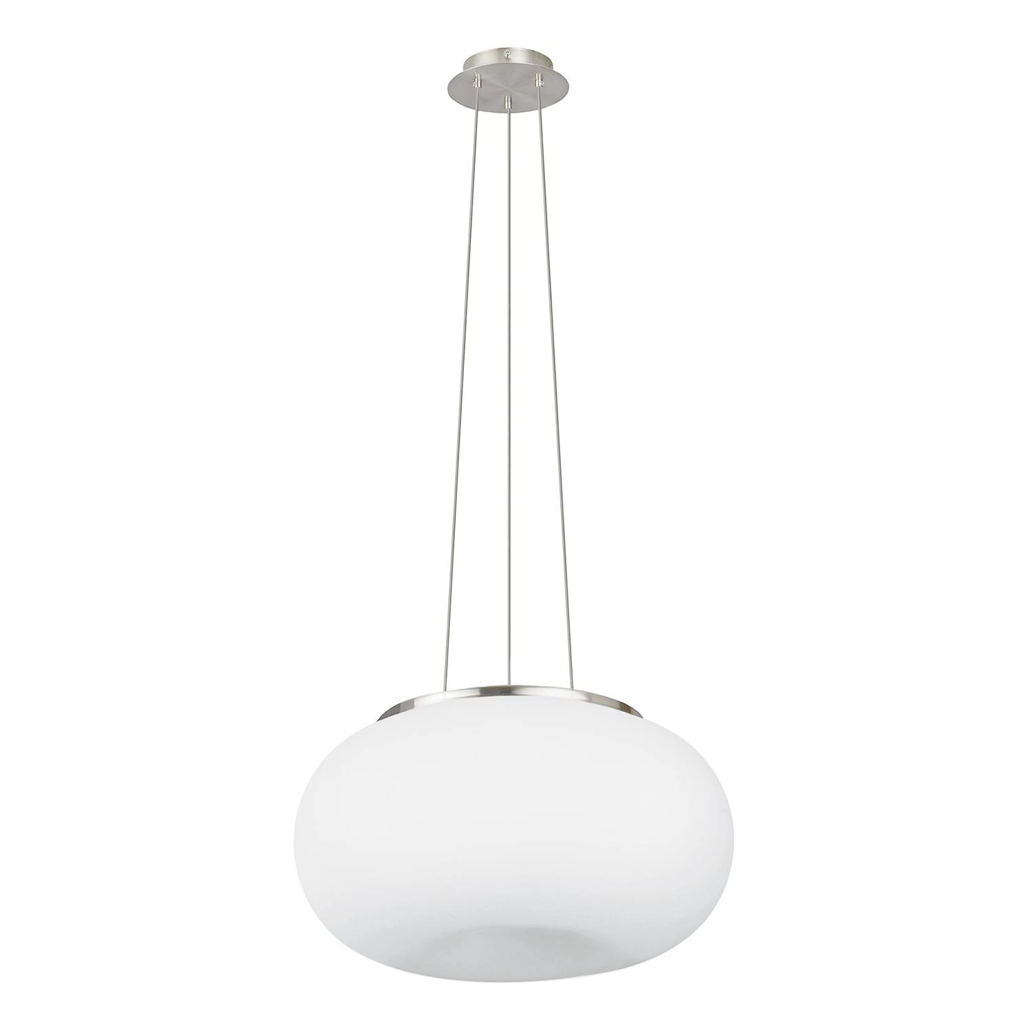 Lampadario A Sospensione Contemporaneo Optica Acciaio Nichel Vetro 2 Luci E27-0