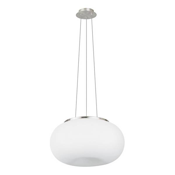 Lampadario A Sospensione Contemporaneo Optica Acciaio Nichel Vetro 2 Luci E27
