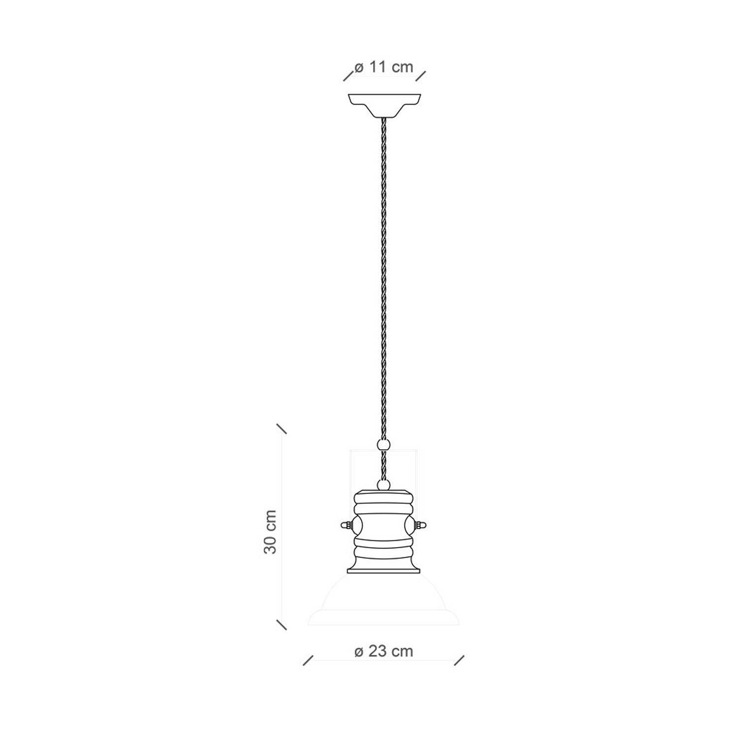 Lampadario Industrial Ferro E Ceramica Vintage Bianco 1 Luce E27 23Cm-1