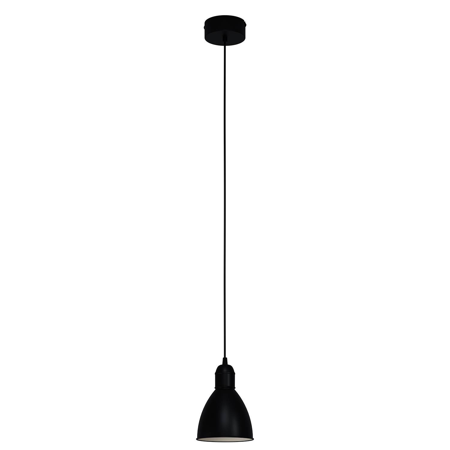 Sospensione Vintage Priddy Acciaio Nero Bianco 1 Luce E27-1