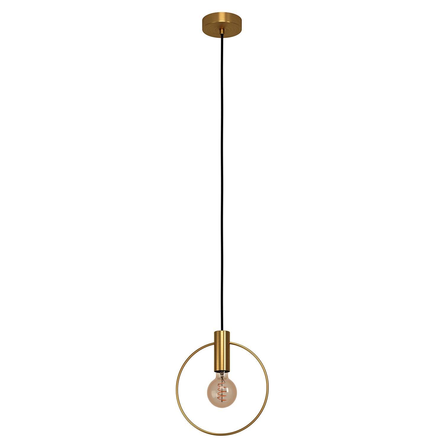 Lampadario A Sospensione Contemporaneo Manizales Acciaio Ottone 1 Luce E27-0