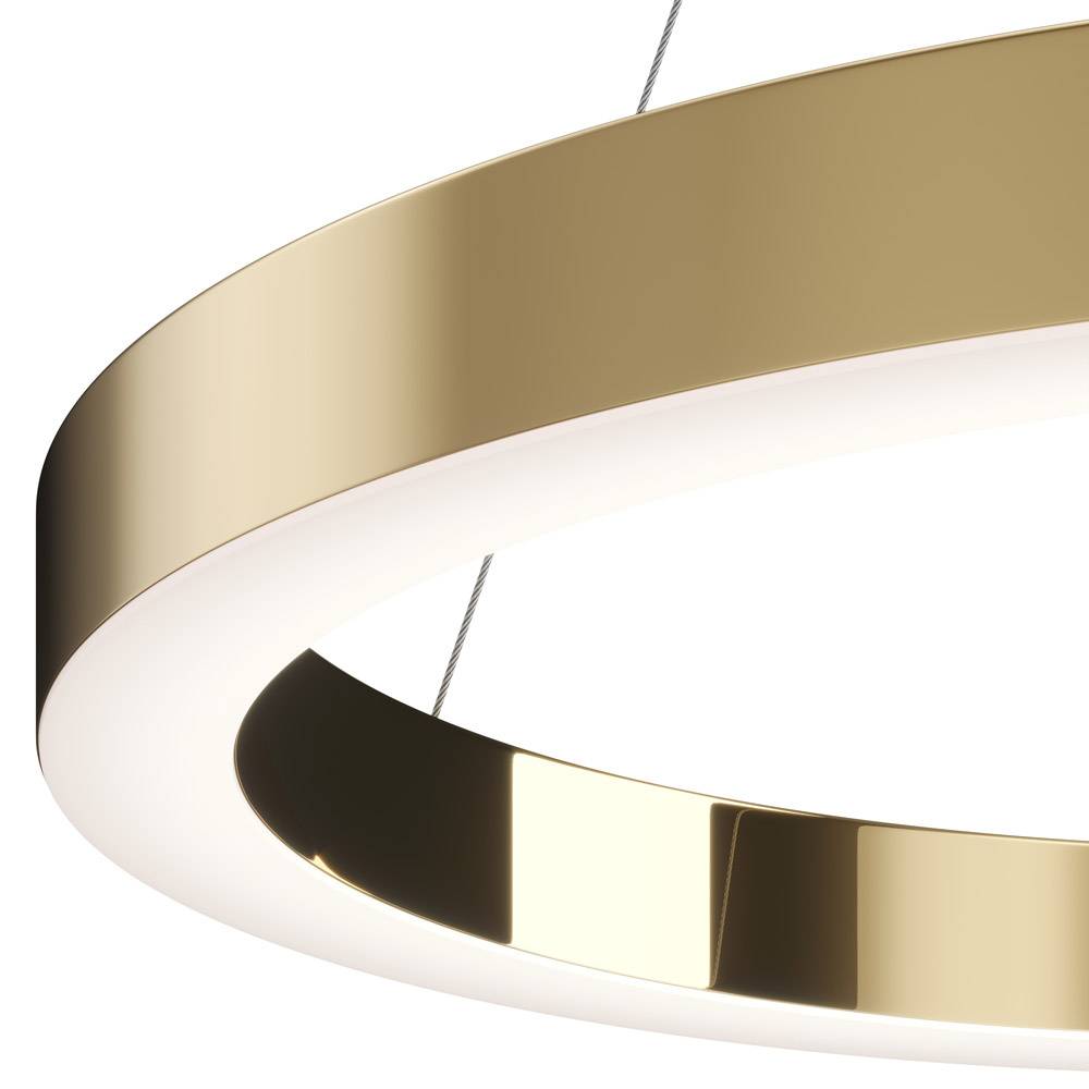 Lampadario A Sospensione Moderno Saturno Acciaio Ottone 1 Luce Led 45W-3