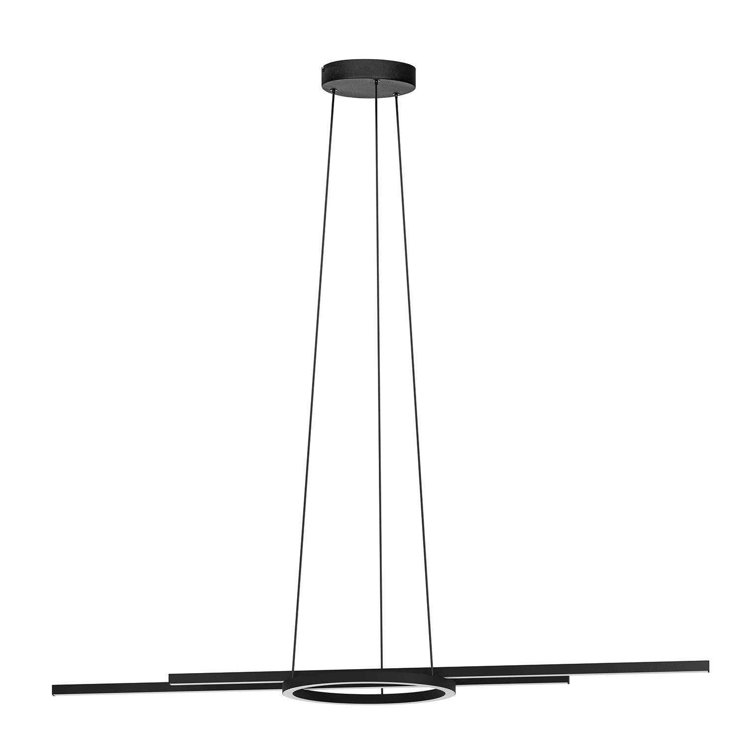 Lampadario A Sospensione Contemporaneo Zillerio-Z Acciaio Nero 2 Luci Led 8W-0