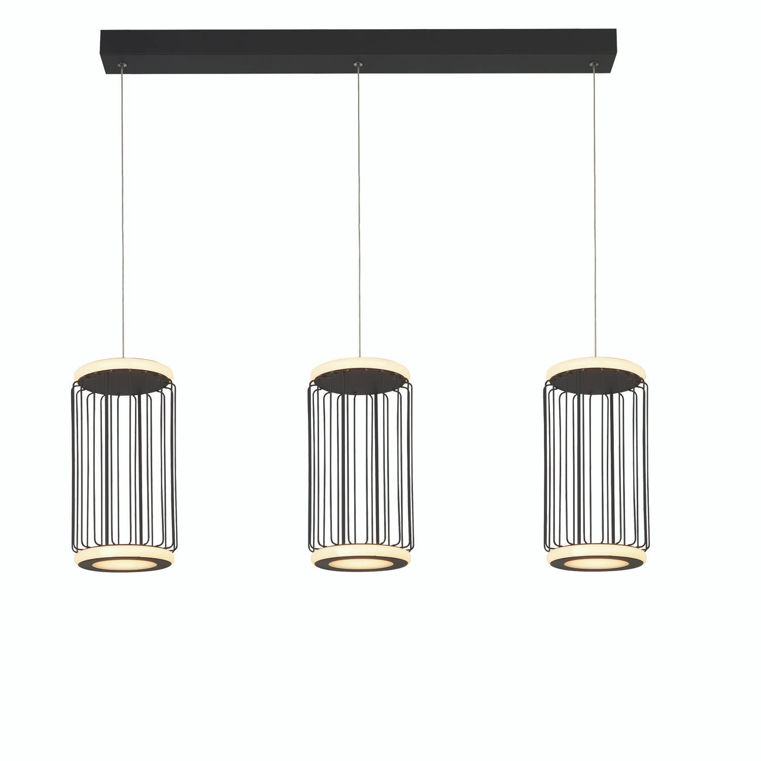 Lampadario Contemporaneo Circolo Alluminio Bianco Silicone Nero Led 35W 3000K-0