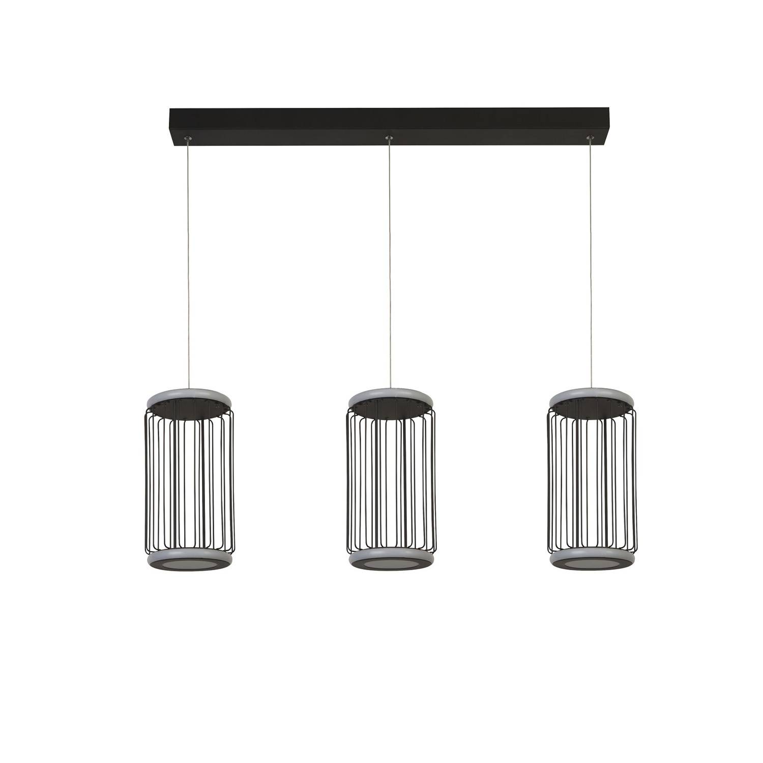 Lampadario Contemporaneo Circolo Alluminio Bianco Silicone Nero Led 35W 3000K-1