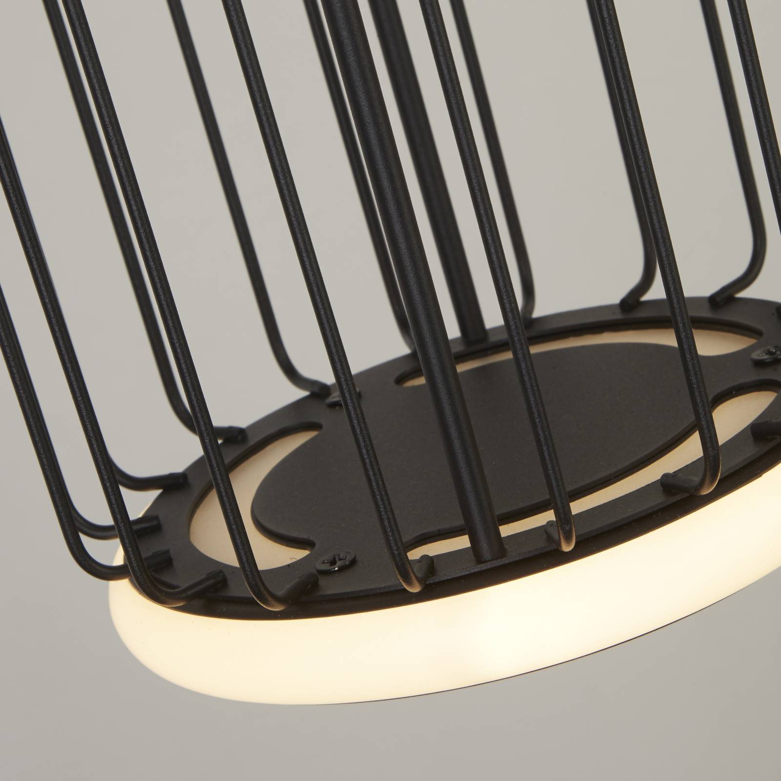 Lampadario Contemporaneo Circolo Alluminio Bianco Silicone Nero Led 35W 3000K-3