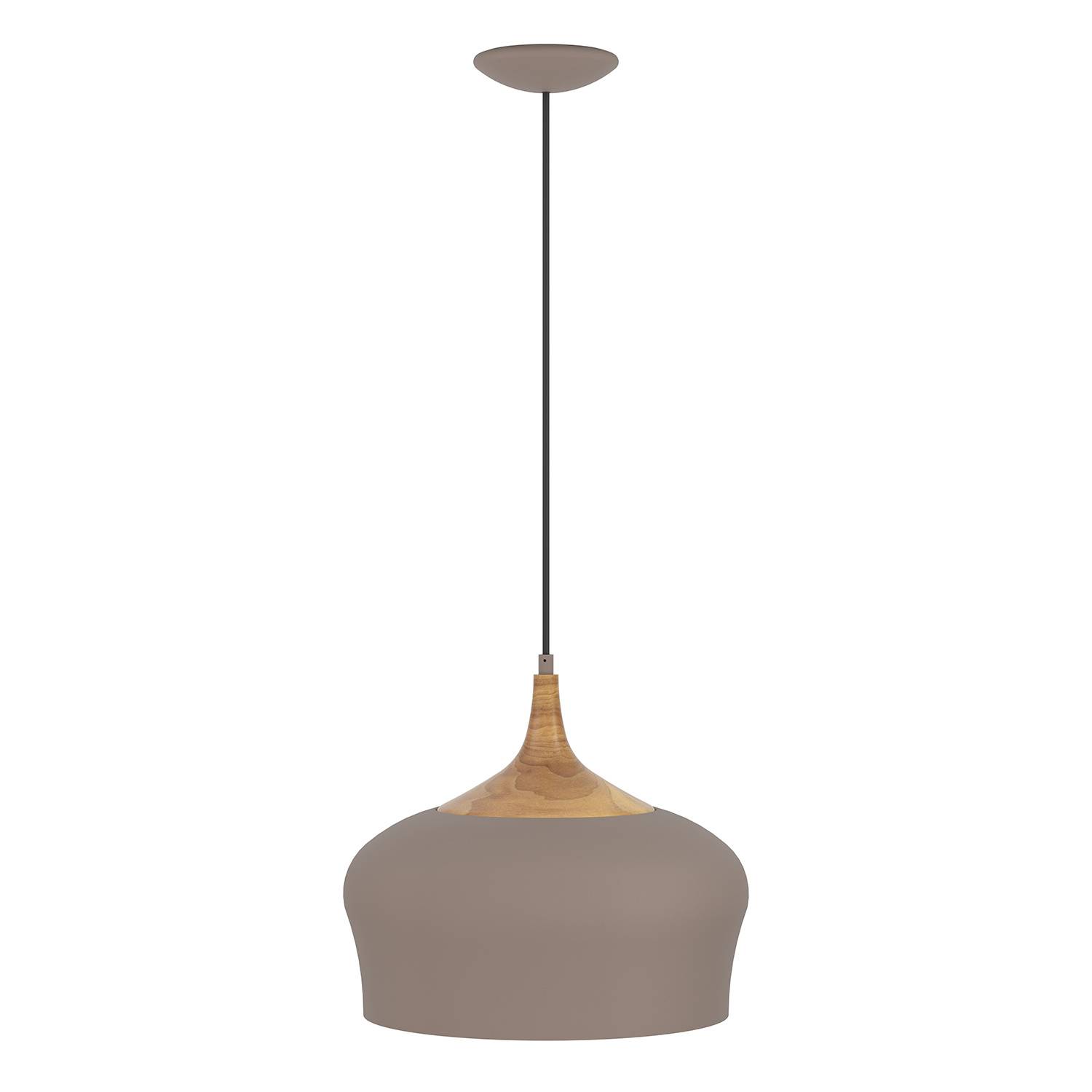 Lampadario A Sospensione Minimal Obregon Acciaio Marrone Crema 1 Luce E27-1