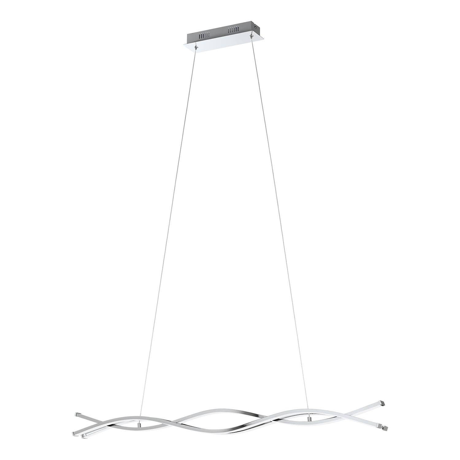 Lampadario A Sospensione Moderno Lasana 2 Acciaio Cromo 1 Luce Led 35W 5300Lm-0