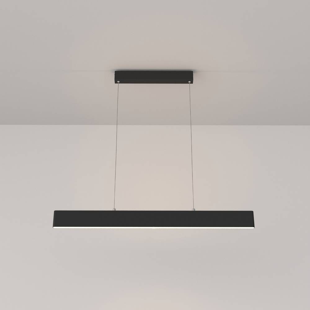 Lampadario A Sospensione Moderno Step Metallo Nero Luce Led Integrato 23W Calda-0