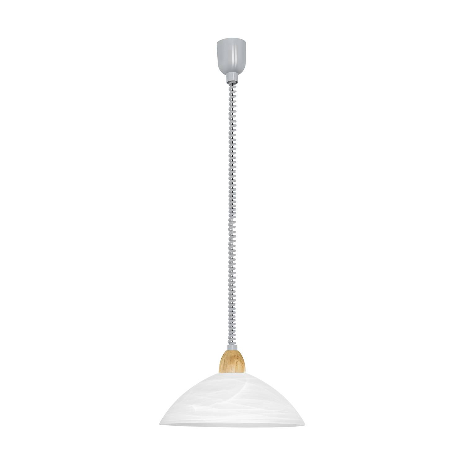 Lampadario A Sospensione Moderno Lord 2 Policarbonato Nichel Vetro 1 Luce E27-0