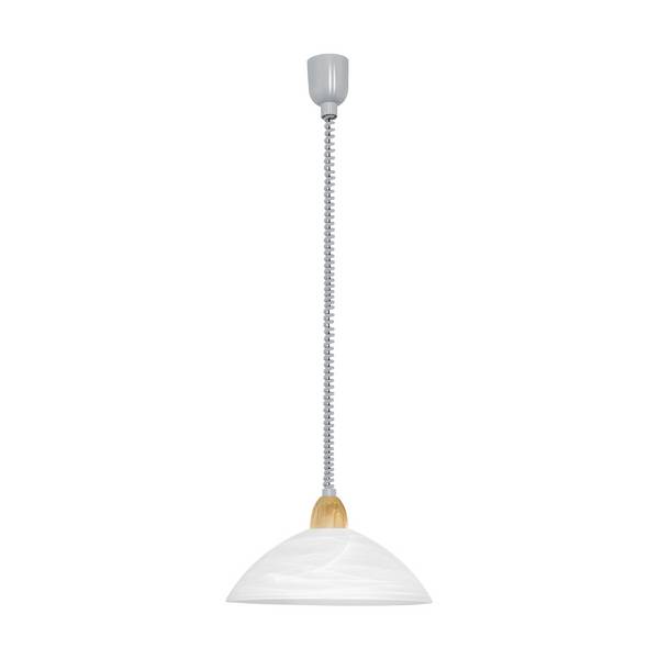 Lampadario A Sospensione Moderno Lord 2 Policarbonato Nichel Vetro 1 Luce E27