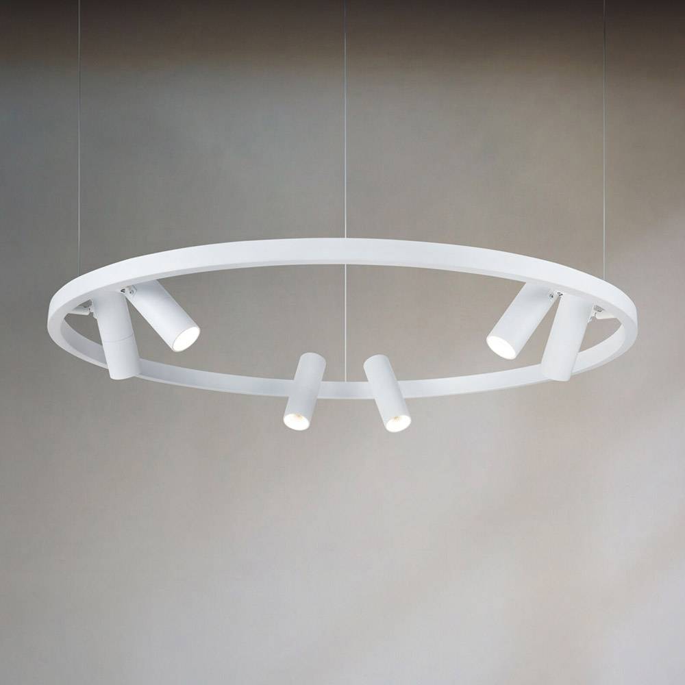 Lampadario A Sospensione Moderno Satellite Metallo Bianco Acrilico Luce Led 42W-1