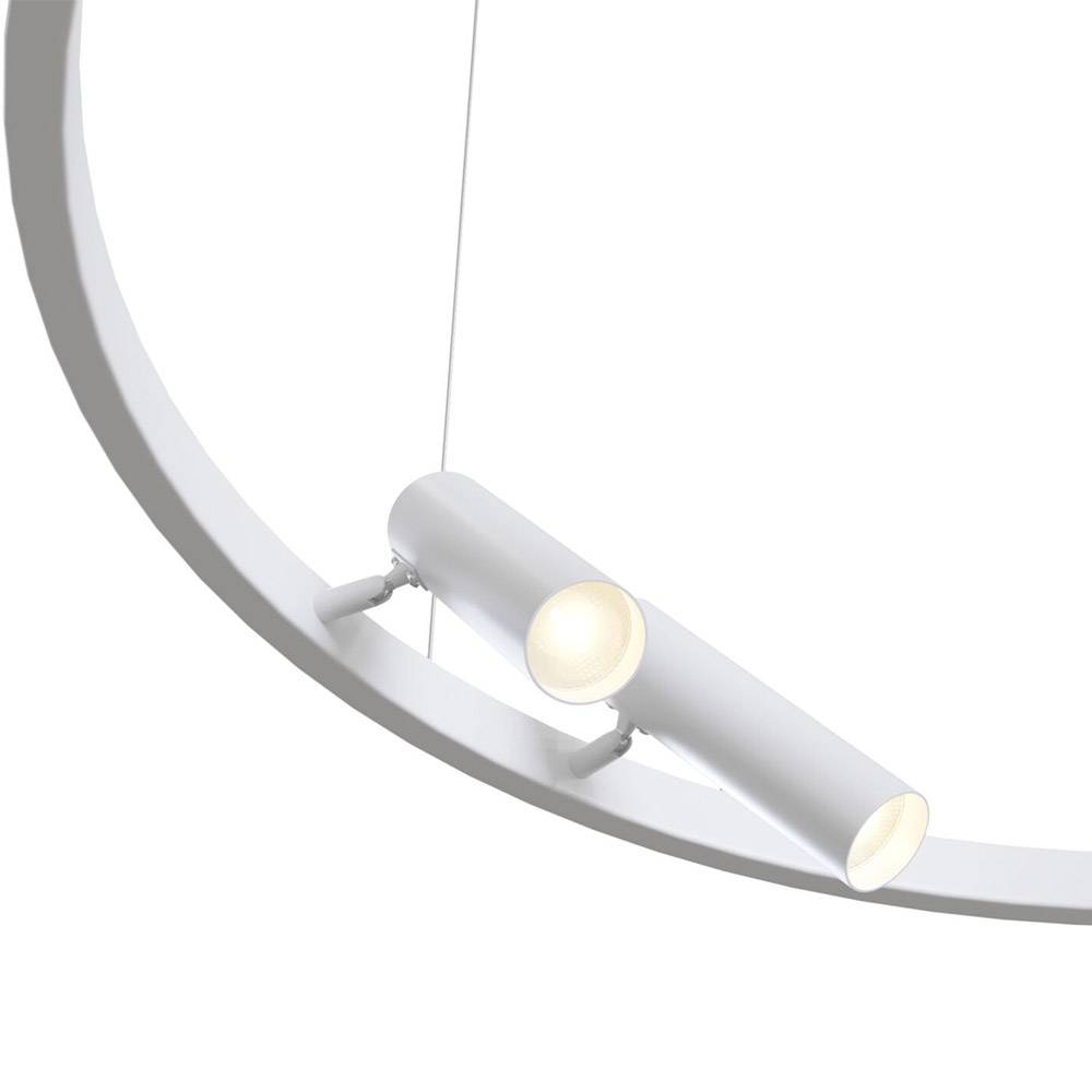 Lampadario A Sospensione Moderno Satellite Metallo Bianco Acrilico Luce Led 42W-2
