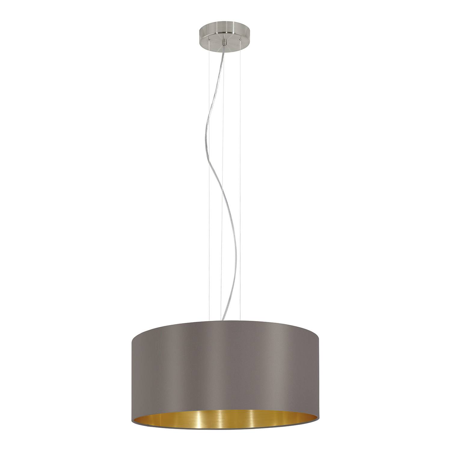 Lampadario A Sospensione Contemporaneo Maserlo Acciaio Nichel Oro 3 Luci E27-0