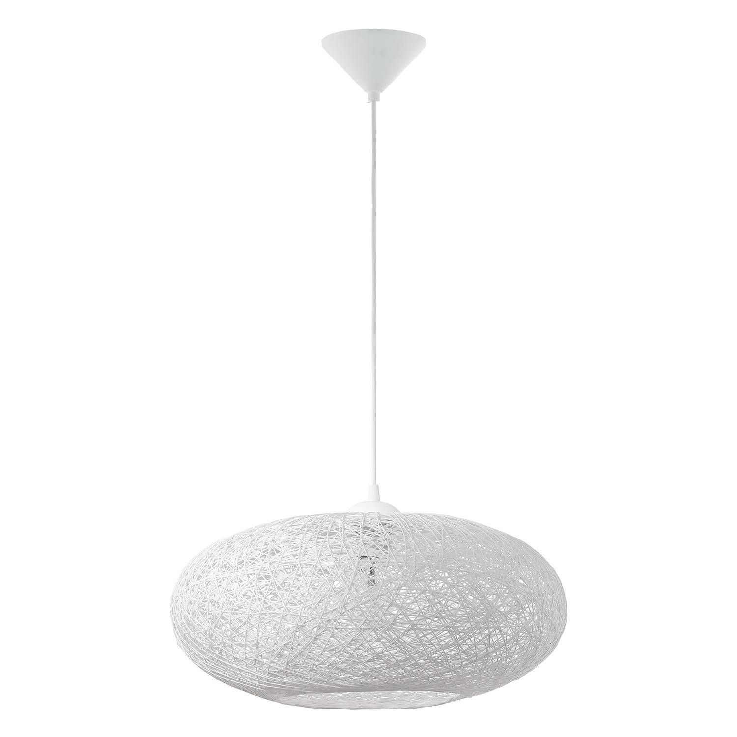 Lampadario A Sospensione Classico Campilo Policarbonato Bianco 1 Luce E27-0