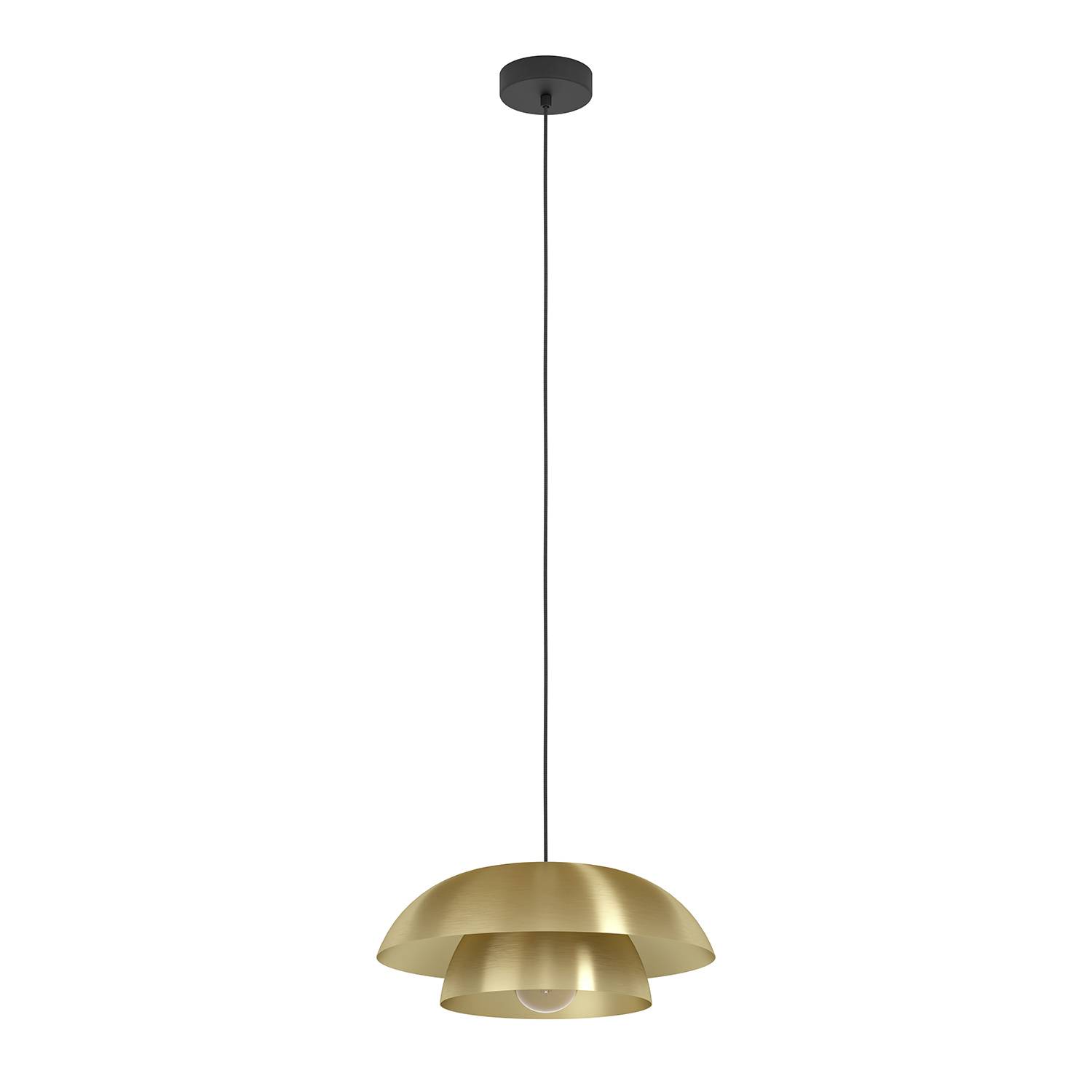 Lampadario A Sospensione Moderno Cenciara Acciaio Nero Ottone 1 Luce E27-0