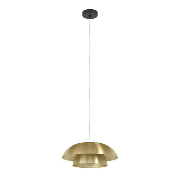 Lampadario A Sospensione Moderno Cenciara Acciaio Nero Ottone 1 Luce E27