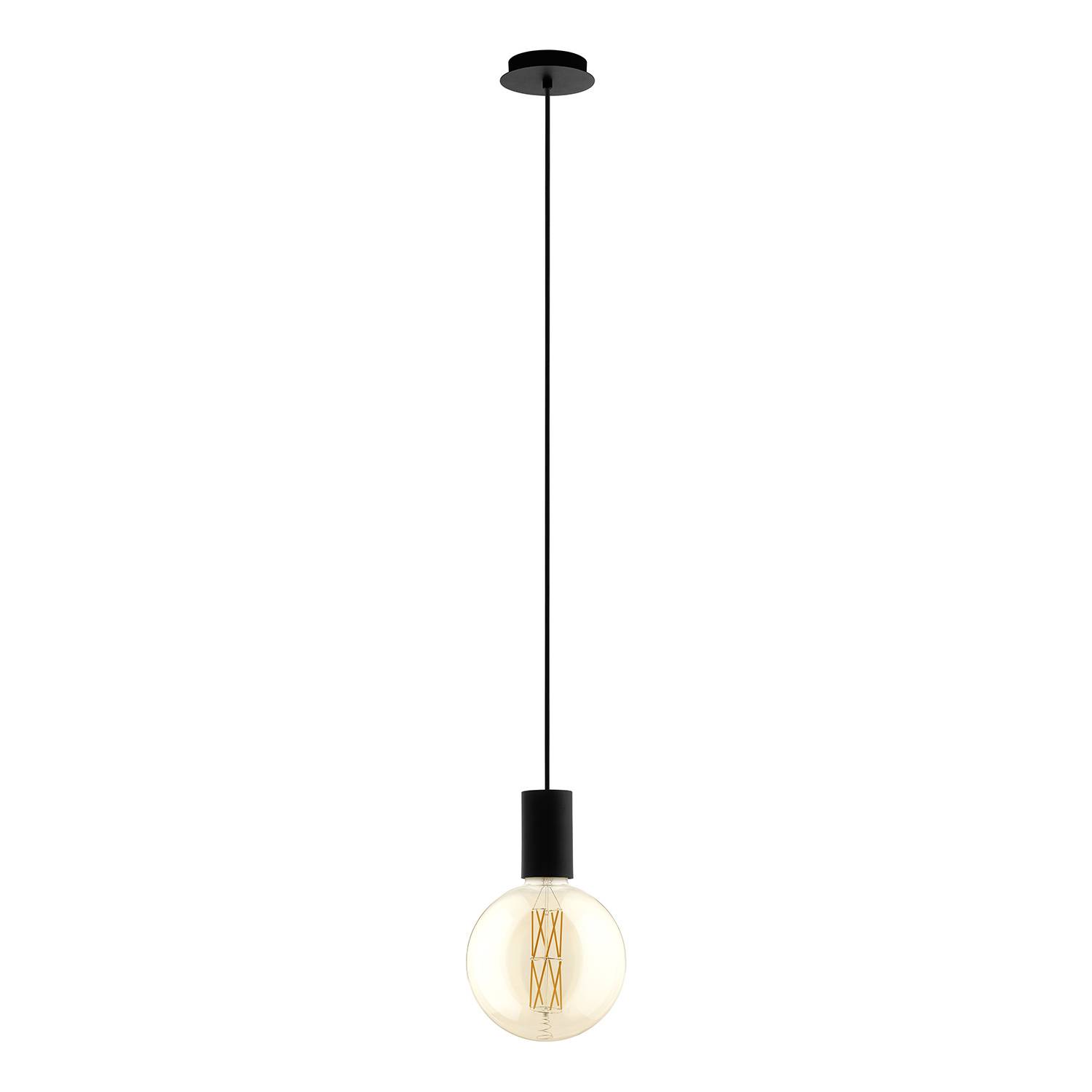 Lampadario A Sospensione Contemporaneo Pozueta Acciaio Nero 1 Luce E27-0