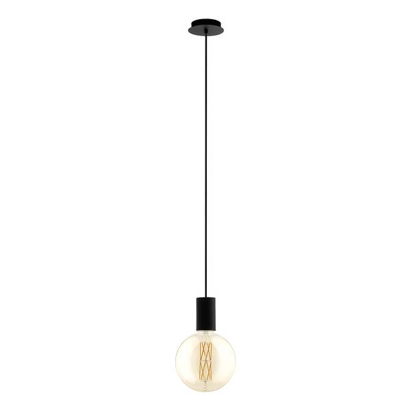 Lampadario A Sospensione Contemporaneo Pozueta Acciaio Nero 1 Luce E27