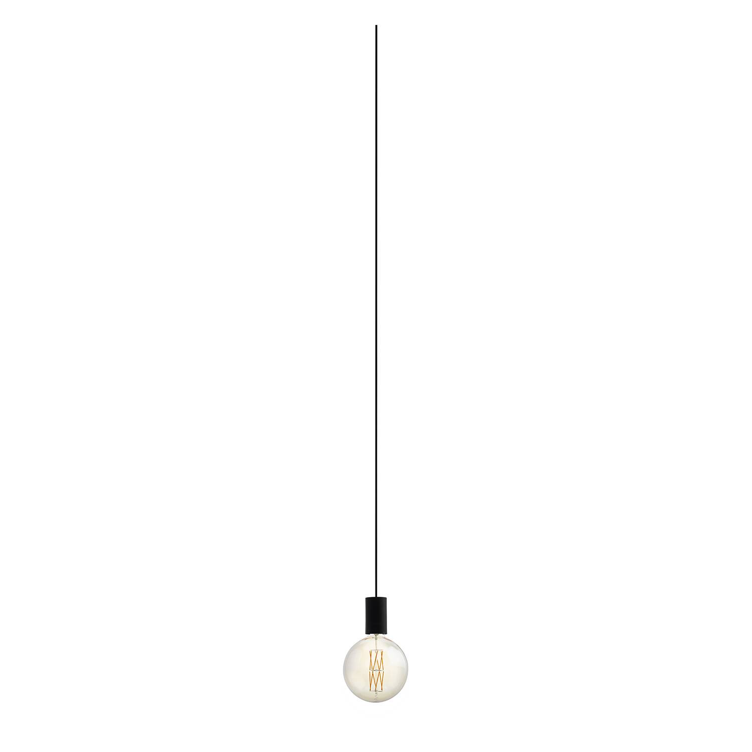 Lampadario A Sospensione Contemporaneo Pozueta Acciaio Nero 1 Luce E27-1