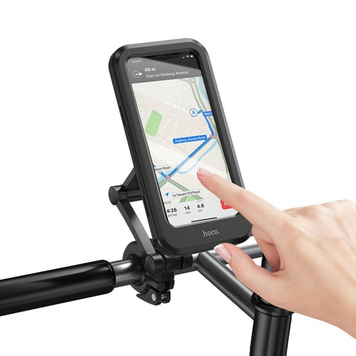 Supporto per bicicletta e moto Hoco CA101, impermeabile, nero-1